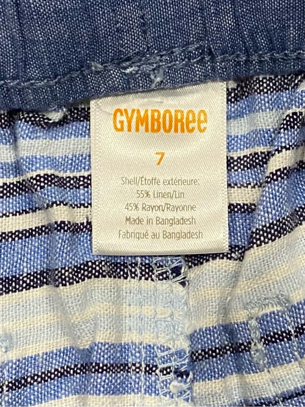 Gymboree Boys Sandy Shores Blue Striped Shorts Size 7